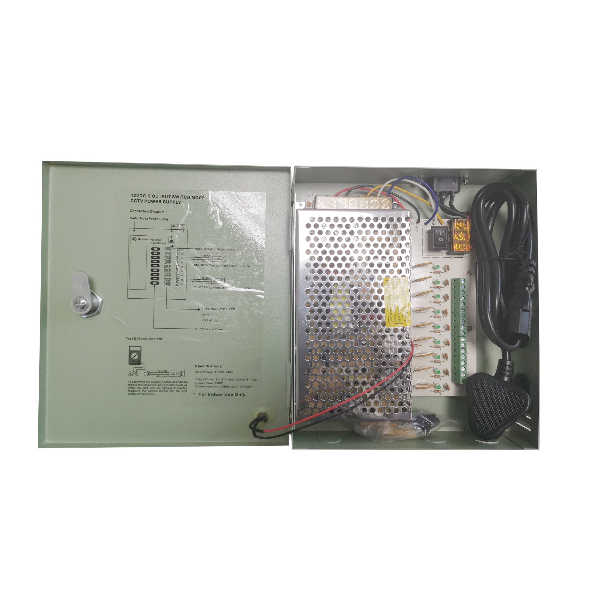 895-18-VS2009-1 9 Way 15 Amp, 12Vdc power supply